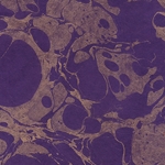Nepalese Marbled Paper- Metallic Gold on Purple