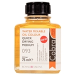 Royal Talens Cobra Quick Dry Medium reduces the drying time of Cobra water mixable paints. It also increases the flow and/or transparency and makes the paint fatter.