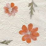Thai Garden Paper- Orange Flowers 22x30" Sheet