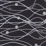 India Screen Printed Papers - White & Gray Wavy Lines with Dots on Black 22"x30" Sheet