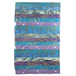 Nepalese Striped Collage Paper- Purple and Blue Print Collage 20x30" Sheet