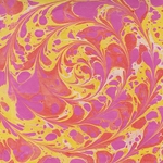 Nepalese Marbled Paper- Center Swirl Orange, Yellow, & Pink