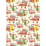 Cavallini Decorative Paper Wrap- Christmas Village 20x28" Sheet