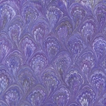 Handmade Italian Marble Paper- Peacock Bright Purple & Blue 19.5 x 27" Sheet