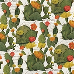 Italian Florentine Printed Paper- Opuntia (Prickly Pear Cactus) 27x36" Sheet