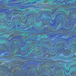 Handmade Italian Marble Paper- River in Blue & Green 19.5 x 27" Sheet