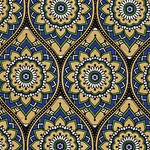 Printed Cotton Paper from India- Bohemian Gold/Blue/Green/Black 22x30 Inch Sheet