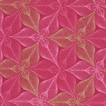 Printed Cotton Paper from India- Trillium Pink/Gold on Magenta 22x30 Inch Sheet