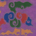 Tibetan Flame Print Lokta Paper- Violet 20x30" Sheet