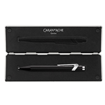 Caran D'Ache Rollerball Pen in Black with White Slimpack