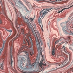 Nepalese Marbled Lokta Paper- Blue and Red on Natural