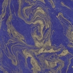 Nepalese Marbled Lokta Paper- Gold on Cobalt Blue Paper