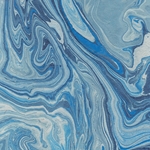 Nepalese Marbled Lokta Paper- Blue and Gray on Natural