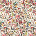 Rossi Decorated Papers from Italy - Art Nouveau Flowers Rainbow 28"x40" Sheet
