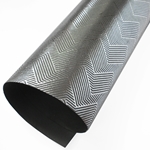Metallic Foil Printed Paper from India- Silver ZigZag on Grey Paper