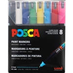 Posca Acrylic Paint Marker Set- PC-1MR 8 Color Basic Set (Extra Fine .7mm)