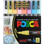 Posca Acrylic Paint Marker Set- PC-3M 8 Soft Colors Set (Fine .9 - 1.3mm)