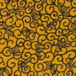 "NEW" Chiyogami- Indigo Scrolls and Vines on Yellow 18"x24" Sheet