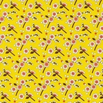 Japanese Chiyogami Paper- Pink Cherry Blossom Branches on Yellow 18"x24" Sheet