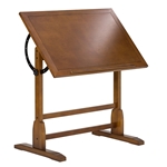 Vintage Wood Drafting Table with 36″ x 24″ Adjustable Top in Rustic Oak