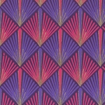 Printed Cotton Paper from India- Art Deco Palm Fronds in Pink & Purple on Purple Paper 20x30" Sheet