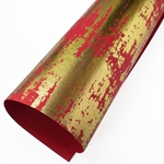 Metallic Foil Printed Paper from India- Gold Crackle on Red