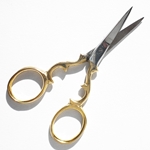 3.5" Gold-Plated Embroidery Scissors, "Embrace"