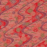 "NEW!" Flowers on Orange Waves 19x25" Sheet