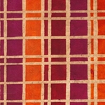Batik Lokta Paper from Nepal- Red/Orange/Magenta Geometric Plaid 20x30" Sheet