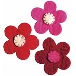 Set of 3 Small Felted Flowers by Woolala