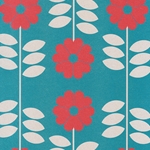 Red Heart Flowers on Turquoise- 19.5x27" Sheet