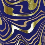 Marble Print in Navy Blue, Metallic Gold, and Gold Foil by Midori Inc. 21x29" Sheet
