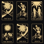 Tarot Cards in Metallic Gold on Black by Midori Inc. 21x29" Sheet