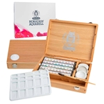 Schmincke Elegant Wooden Set Aquarell, 50 Half Pans + Accessories