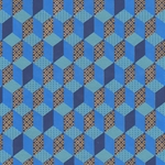 **NEW!** Falling Blocks Print in Blue Shades 22x30" Sheet