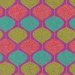 "NEW!" Printed Paper from India- Lanterns in Green, Pink, & Aqua on Magenta  20x30" Sheet