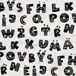***NEW!*** Monster Alphabet on Natural Lokta 20x30" Sheet