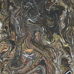 Nepalese Marbled Lokta Paper- Copper, Silver, and Gold on Charcoal 20x30" Sheet