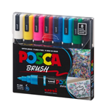 *NEW* Posca Acrylic Paint Marker Set- PC-5BR 8 Color Basic Set (Brush 1.0-4.0mm)