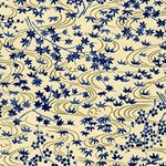 "NEW!" Chiyogami- Blue Leaves Floating Downstream 18" x 24" Sheet