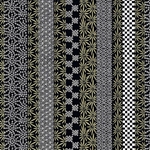 "NEW!" Chiyogami- Striped Patterns in Black, White, & Gold 18" x 24" Sheet