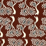 Katazome-Shi Paper- Trees on Brown Pattern 18x24" sheet