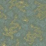 **NEW!** Nepalese Golden Dragons on Celadon Blue 20x30" Sheet