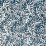 **NEW!** Feathers and Swirls in Silver on Aqua lokta 20x30" Sheet