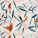Asian Floral with Copper Metallic Birds by Midori Inc. 21x29" Sheet