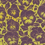 ***NEW!*** Purple Pansies Printed on Yellow Lokta Paper- 19.5" x 29.5" Sheet