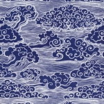***NEW!*** Clouds in White on Lapis Blue Lokta Paper- 19.5" x 29.5" Sheet
