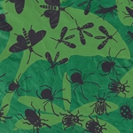 ***NEW!*** Garden Party Bugs Green & Bleck on Grass Lokta Paper- 19.5" x 29.5" Sheet