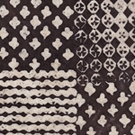 Batik Lokta Paper from Nepal- Patchwork in Black & Natural  20x30" Sheet