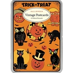 Cavallini Vintage Glitter Greetings Postcards- Halloween